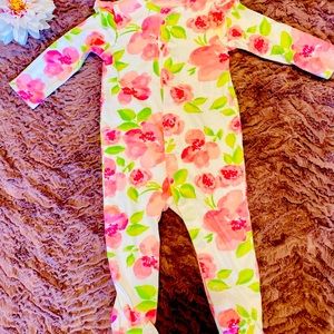 Children's place 3-6 months floral footies